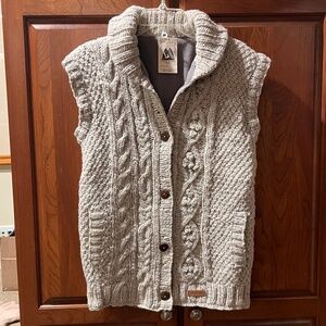 Lucy Iberg women's knit vest with soft fleece lining